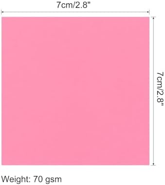 MECCANIXITY 25 Sheet Origami Paper Double Sided Fluorescent Pink 2.5x2.5 Inch Square Sheet for Art Craft Project, Beginners, Gift Decoration - Image 2