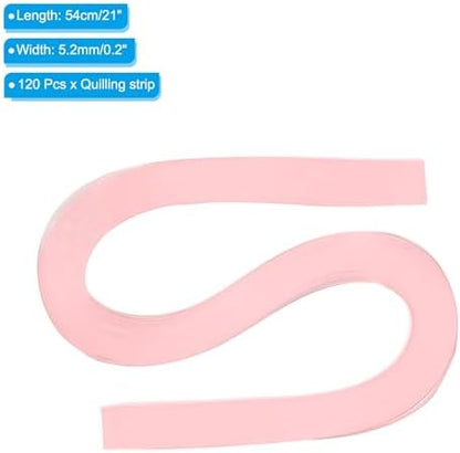 PATIKIL 120pcs Quilling Strips Paper 3/16"(5.2mm) 21"(54cm) Origami Paper Quilling Strip for Art DIY Hand Craft Christmas, Light Pink - Image 2