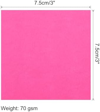 MECCANIXITY 100 Sheet Origami Paper Double Sided Fluorescent Pink 3x3 Inch Square Sheet for Art Craft Project, Beginners, Gifts Decor - Image 2
