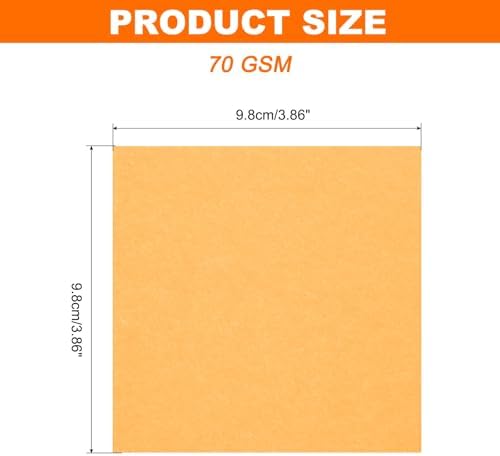 MECCANIXITY 75 Sheet Origami Paper Double Sided 4x4" Fluorescent Orange - Image 2
