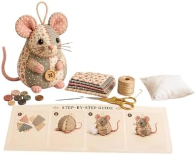 Sewing Project Kits with Fabric - Handmade Mouse Ornament by Unknown