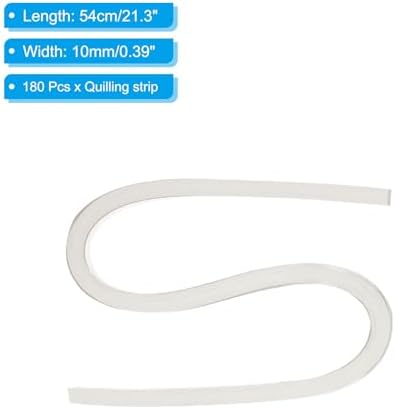 PATIKIL 180pcs Metallic Quilling Strips Paper 1cm x 54cm Origami Paper Quilling Kits for Adults Beginner Art DIY Craft Christmas, White - Image 2