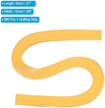 PATIKIL 360pcs Quilling Paper Strips Paper Flowers Quilling Kits 3/8"(10mm) Origami Paper for Adults Beginner Art Craft, 21"(54cm) Lemon Yellow - Image 2