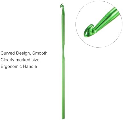 uxcell 20Pcs Aluminum Crochet Hook 4.0mm US Size G (Size 6) Knitting Needles for DIY Craft Yarn Green - Image 4