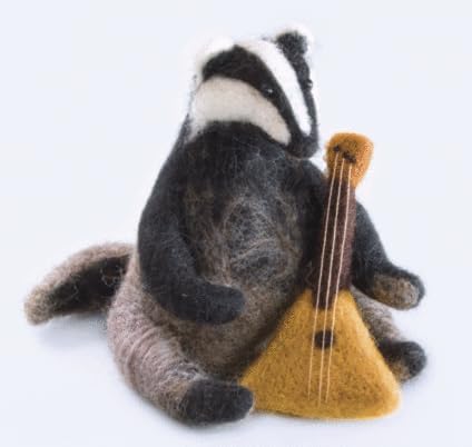 Wizardi Beginner Needle Felting Kit for Adults - Badger. Animal Felting Kit 4.33x3.54 Inches. Felting Tools. Wool Felting Supplies. Felt Crafts. Wool Felt. V-164C Charivna Mit by Wizardi