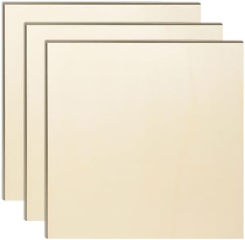 3 Pack 24 x 24 x 1/4 Inch-6mm Thick Basswood Sheets for Crafts - Unfinished Plywood Boards Square for DIY Laser Projects, Wood Burning, Engraving, Staining, Architectural Model by AWIZOM