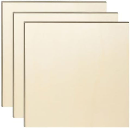 3 Pack 24 x 24 x 1/4 Inch-6mm Thick Basswood Sheets for Crafts - Unfinished Plywood Boards Square for DIY Laser Projects, Wood Burning, Engraving, Staining, Architectural Model by AWIZOM