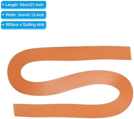 PATIKIL 600pcs Quilling Strips Paper 1/8"(3mm) 21"(54cm) Origami Paper Quilling Strip for Art DIY Hand Craft Christmas, Orange - Image 2