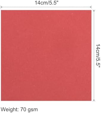 MECCANIXITY 100 Sheet Origami Paper Double Sided Bright Red 5.5x5.5 Inch Square Sheet for Art Craft Project, Beginners, Gifts Decor - Image 2