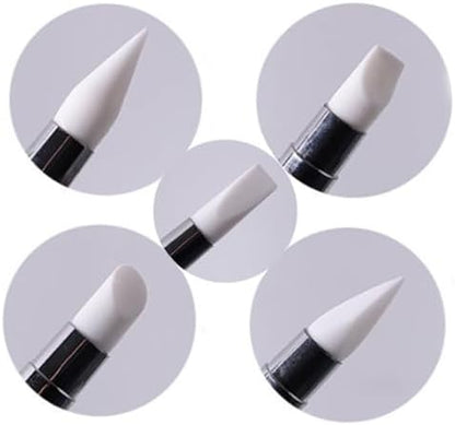 Nail Art Silicone Sculpting Pen and Dotting Pen Dual-ended Pen Kit 5 Pcs for Nail Salon or Home Nail design - Image 6