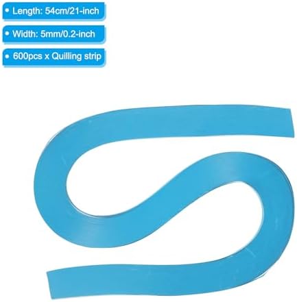PATIKIL 600pcs Quilling Strips Paper 3/16"(5mm) 21"(54cm) Origami Paper Quilling Strip for Art DIY Hand Craft Christmas, Aquamarine Blue - Image 2
