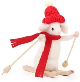 Wizardi Beginner Needle Felting Kit for Adults - Skiing Mouse. Animal Felting Kit 8cm Tall. Felting Tools. Wool Felting Supplies. Felt Crafts. Wool Felt. The Makerss by Wizardi