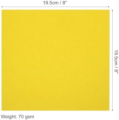 MECCANIXITY 50 Sheets Origami Paper Double Sided 8x8 Inch(20x20cm) Square Sheet for Art Craft Project, Beginners, Gifts Decor, Yellow - Image 2