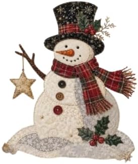 Christmas Patchwork Fabric DIY Decor Kit, Adult Sewing Handcrafted Set, Pre-Cut Fabric Squares, Make Your Own Christmas Tree Ornaments, Holiday Decoration Gift for Beginners(Snowman) by Unknown