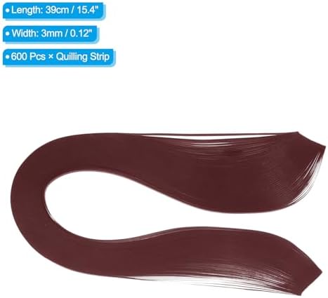PATIKIL 600pcs Quilling Strips Paper 1/8"(3mm) 39cm Origami Paper Quilling Strip for Art DIY Hand Craft Christmas, Burgundy Red - Image 2