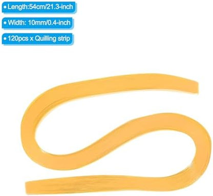 PATIKIL 120pcs Quilling Strips Paper 3/8"(10mm) 54cm Origami Paper Quilling Strip for Art DIY Hand Craft Christmas, Lemon Yellow - Image 2