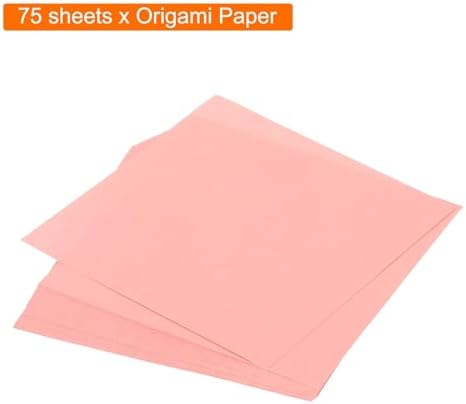 MECCANIXITY 75 Sheet Origami Paper Double Sided 4x4" Fluorescent Pink - Image 3