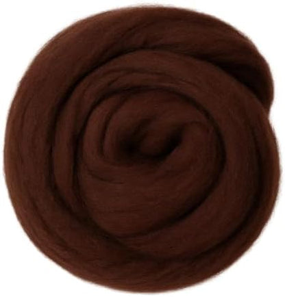 Catopia Wool Roving Yarn, 100G/3.53OZ Soft Felting Wool Pure Chunky Roving Yarn Bulk for Needle Felting Knitting Blanket Spinning Weaving DIY Craft,Light Brown by Catopia
