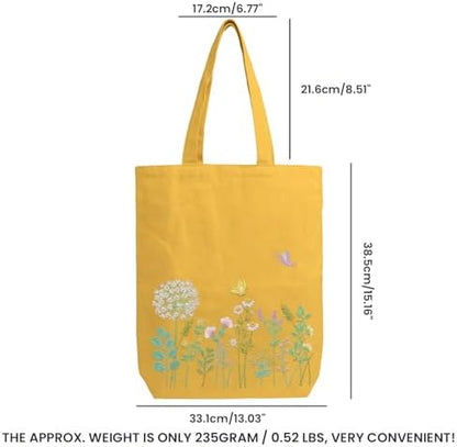 CREAWONDER Canvas Tote Bag Embroidery Kit with Pattern for Beginners, Arts and DIY Embroidery Crafts Kits for Adults, Include Instructions, Embroidery Hoops, Color Threads and Tool - Image 6