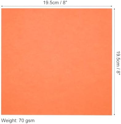 MECCANIXITY 50 Sheets Origami Paper Double Sided 8x8 Inch(20x20cm) Square Sheet for Art Craft Project, Beginners, Gifts Decor, Orange - Image 2