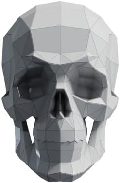 Human Skull Paper Sculpture,Pre-cut DIY Papercraft Kit,Handmade Real Size Anatomy,White Color,Low Poly Home Decor,All Accessories Included by Handmade