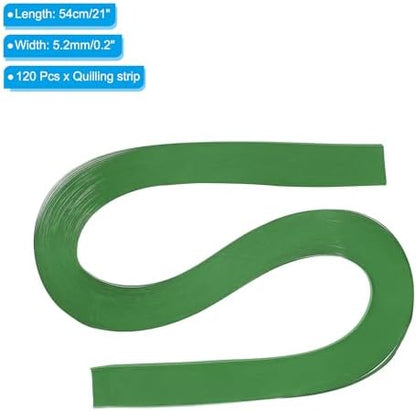 PATIKIL 120pcs Quilling Strips Paper 3/16"(5.2mm) 21"(54cm) Origami Paper Quilling Strip for Art DIY Hand Craft Christmas, Forest Green - Image 2