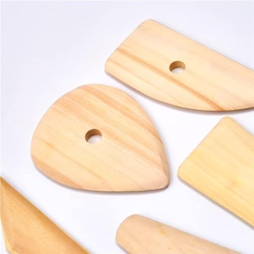 5 Pcs Pottery Clay Sculpting Tools Set,Wooden Pottery Clay Ribs Ceramic Potter Rib Ceramic Clay Sculpting Scrapers Tools Pottery Shaping Trimming Tools Ceramic Pottery Tools - Image 6