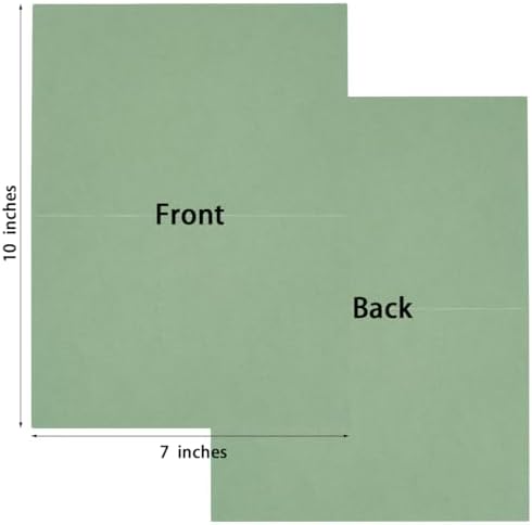 50 Pack Blank Folded Cardstock Cards, Sage-Green, 5x7 - Image 2