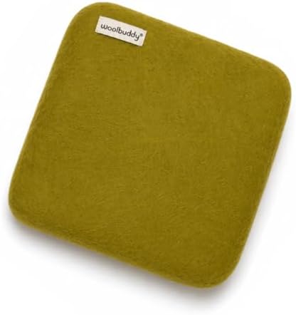 Woolbuddy Needle Felting Mat 10 x 10 x 1.5 Inch (Olive), Pure Wool Felt Pad by Woolbuddy