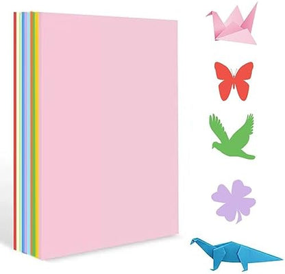 A4 Origami Paper Colorful 100 Sheets, 8.27×11.7 inch Double Sided Color Easy Fold Big Origami Paper A4 Colored Copy Papers Thin 70gsm for Beginners, DIY handwork Art Craft Projects (210 x 297 mm) by Pyrisuu