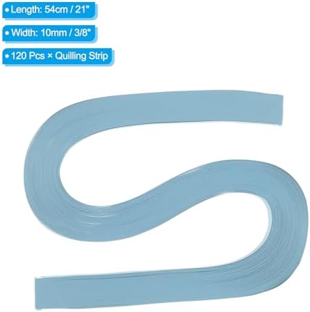 PATIKIL 120pcs Quilling Strips Paper 3/8"(10mm) 21"(54cm) Origami Paper Quilling Strip for Art DIY Hand Craft Christmas, Water Blue - Image 2