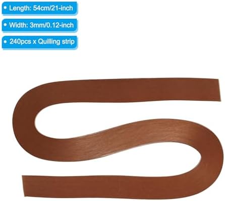 PATIKIL 240pcs Quilling Strips Paper 1/8"(3mm) 21"(54cm) Origami Paper Quilling Strip for Art DIY Hand Craft Christmas, Dark Brown - Image 2