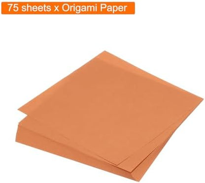 MECCANIXITY 75 Sheet Origami Paper Double Sided 6x6" Orange Red - Image 3