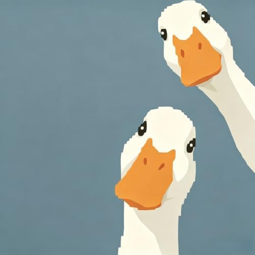 Cute Funny Duck Stamped Cross Stitch Kits for Beginner 13.7x13.7 Inch by Mosaflare