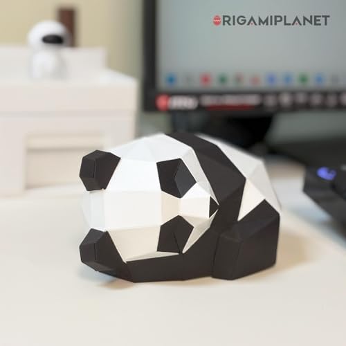 3D Panda Tuan Tuan Origami Paper Craft Kit, Fun DIY Pre-Cut 3D Paper Art Model for Teens & Adults, Easy Handmade Animal Figurine Sculpture Gift Set for Bookshelf Decoration - Image 6