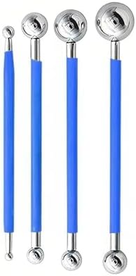 9Pcs Clay Sculpting Tool Set, Blue Dual-Ended Silicone Clay Brushes & Ball Stylus Tools, Professional Polymer Clay Kit for Sculpting, Texturing & Detailing, Ideal for Pottery, Ceramic & DIY Crafts - Image 6