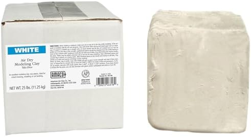 AMACO AMA46318R Air Dry Clay, 25 lbs. , White (Color may vary) by AMACO