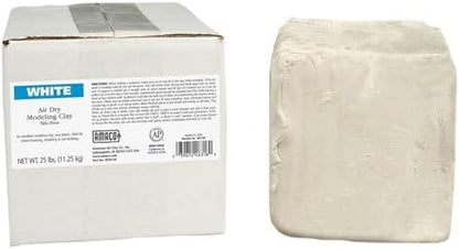 AMACO AMA46318R Air Dry Clay, 25 lbs. , White (Color may vary) by AMACO