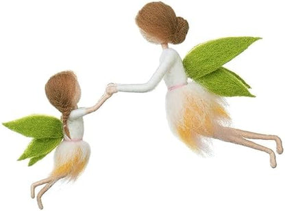 Green Wing Fairy Needle Felting Kit Mom 6INCH Kid 4INCH Friendly Instruction DIY Craft Kit for Beginners by Artec360CraftFeltsky