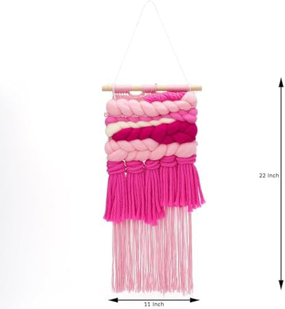 Weaving Loom for Beginners and 1 Set of Weaving Works Complete Yarn Kit with Detailed Friendly Instructions, Parents and Children in The Holiday Experience Weaving Brings Fun Pink - Image 5