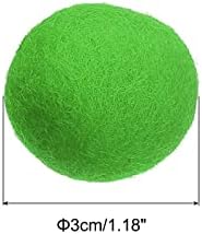 PATIKIL Wool Felt Balls Beads Wool Felting Pom 3cm 30mm Green for Home Crafts Handcrafts Project DIY Pack of 20 - Image 2
