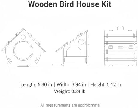 DIY Wooden House-Shaped Ornament Kit – Pre-Cut Natural Wood Craft for Home & Shelf Decor, Easy Assembly Project - Image 7