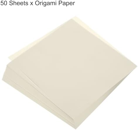 MECCANIXITY 50 Sheets Origami Paper Double Sided 8x8 Inch(20x20cm) Square Sheet for Art Craft Project, Beginners, Gifts Decor, Cream White - Image 3