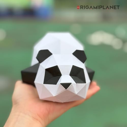 3D Panda Papa Origami Paper Craft Kit, Fun DIY Pre-Cut 3D Paper Art Model for Teens & Adults, Easy Handmade Animal Figurine Sculpture Gift Set for Bookshelf Decoration - Image 5
