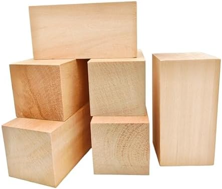 6Pcs Unfinished Basswood Blocks-2x2x4 Inch Rectangular Linden Wood Blocks for DIY Carving,Whittling Blocks,DIY Crafts,Natural untreated Wood Pieces (2x2x4in,6PC) - Image 3