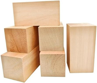 6Pcs Unfinished Basswood Blocks-2x2x4 Inch Rectangular Linden Wood Blocks for DIY Carving,Whittling Blocks,DIY Crafts,Natural untreated Wood Pieces (2x2x4in,6PC) - Image 3