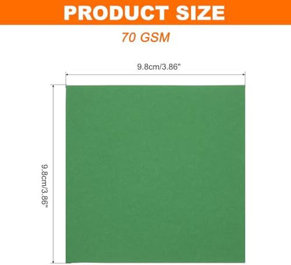 MECCANIXITY 75 Sheet Origami Paper Double Sided 4x4" Emerald Green - Image 2