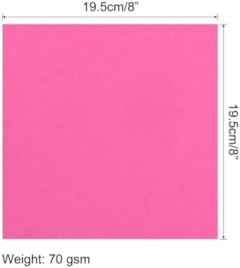 MECCANIXITY 25 Sheets 8x8 Inch(20x20cm) Origami Paper Double Sided Fluorescent Pink Square Sheet for Art Craft Project, Beginners, Gifts Decor - Image 2