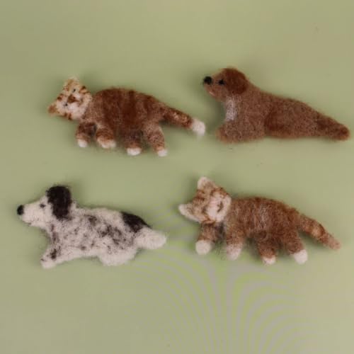 Wizardi Beginner Magnet Needle Felting Kit for Adults - Dog and Cat. Animal Felting Kit 8-12cm Long. Felting Tools. Wool Felting Supplies. Felt Crafts. Wool Felt. The Makerss - Image 6