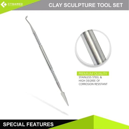 CYNAMED Stainless Steel Spatula Wax & Clay Sculpting Tool Carver Set (7PK) - Image 3